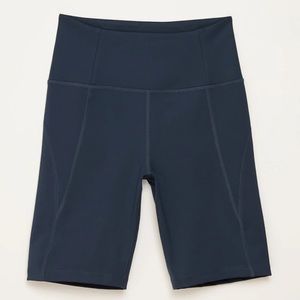 Girlfriend Collective Size Small High Rise Biker Shorts, Navy Blue